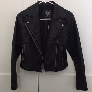 Abercrombie & Fitch Faux Leather Moto Jacket (XS)